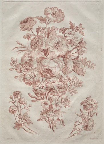 Spray of Flowers by Roubillac, print, 1774-1800