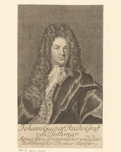 Portret van Johann Caspar von Bothmer by Martin Bernigeroth, print, 1720