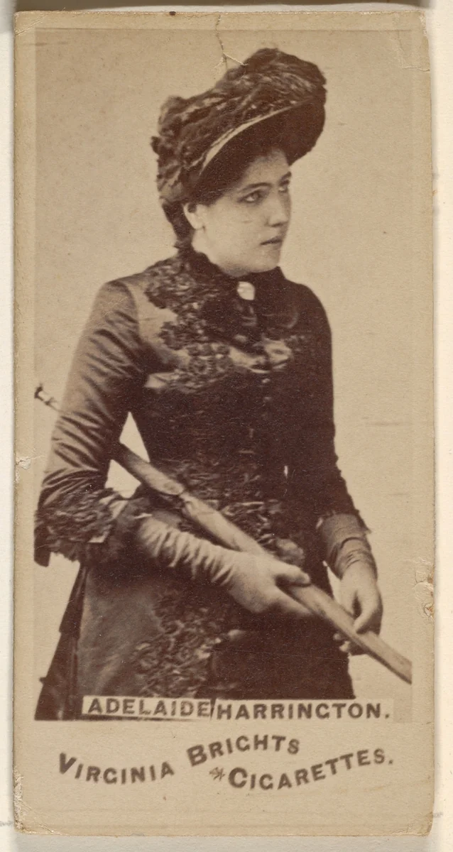 Adelaide Harrington, from the Actors and Actresses series (N45, Type 1) for Virginia Brights Cigarettes by Allen & Ginter, photograph, 1885-1891