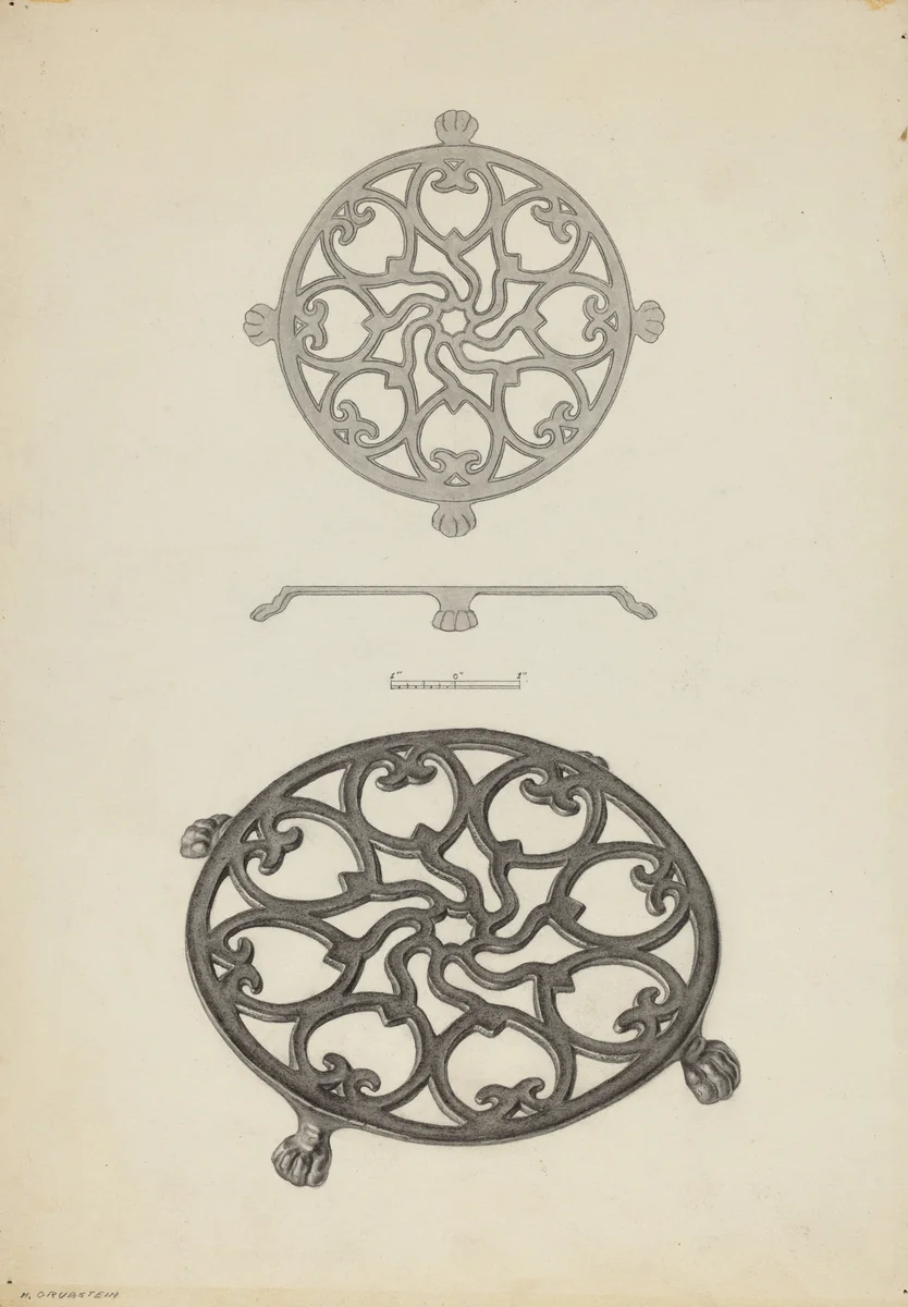 Trivet by Milton Grubstein, index of american design, 1938