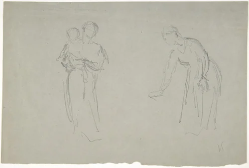 Mother and Child and a Female Figure by Narcisse Virgile Diaz de la Peña, drawing, 1820-1876