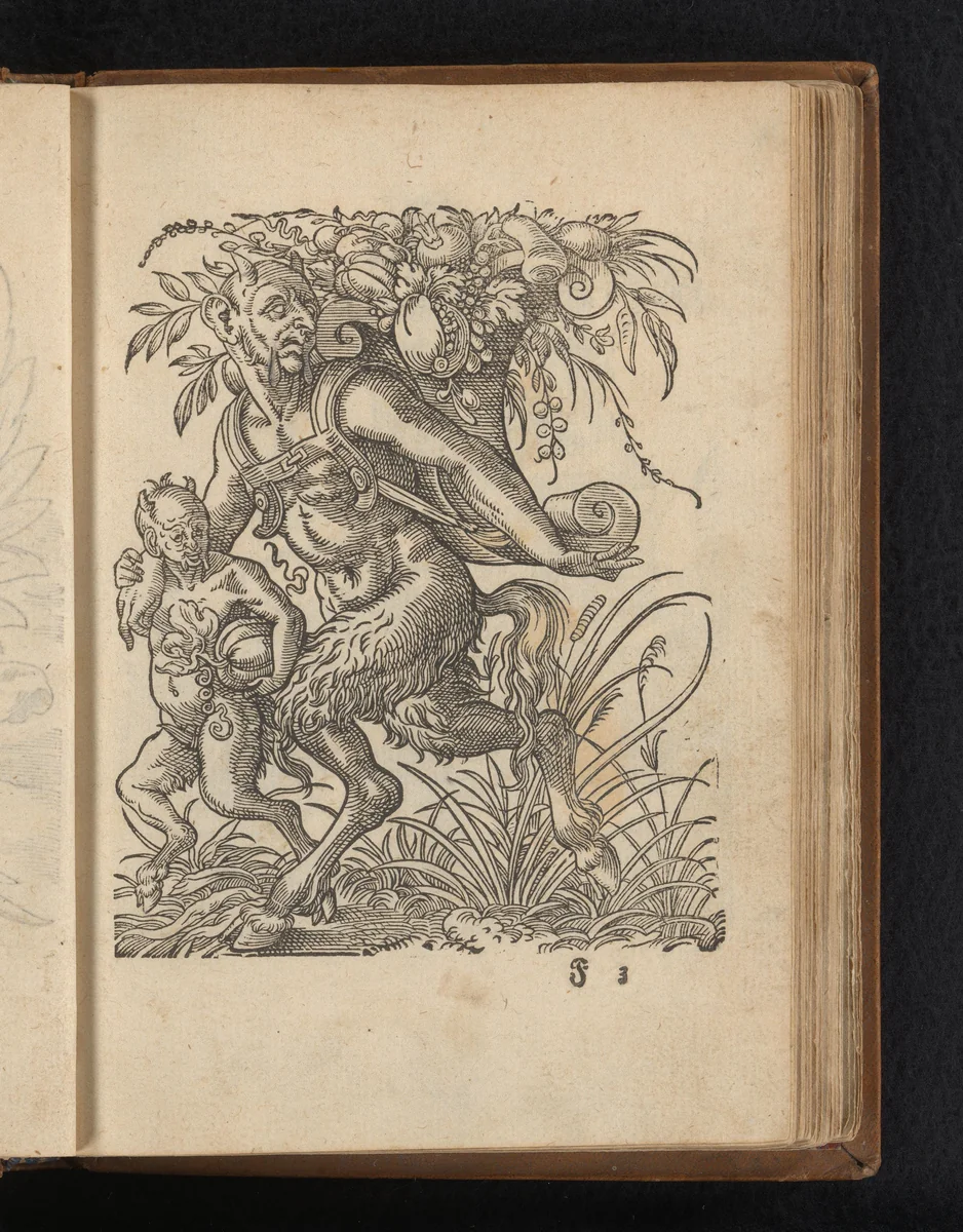 Twee satyrs by Unknown, print, 1578