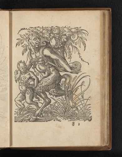Twee satyrs by Unknown, print, 1578