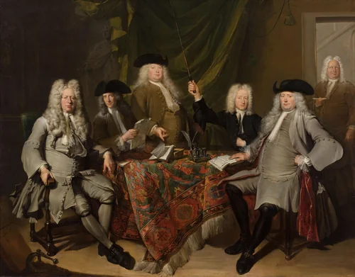 Portrait of the Inspectors of the Collegium Medicum by Cornelis Troost, painting, 1724