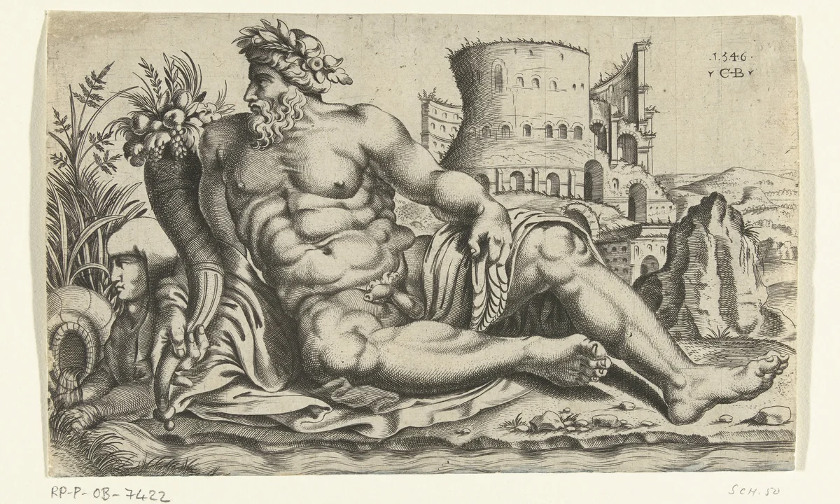 Riviergod Nijl by Unknown, print, 1546