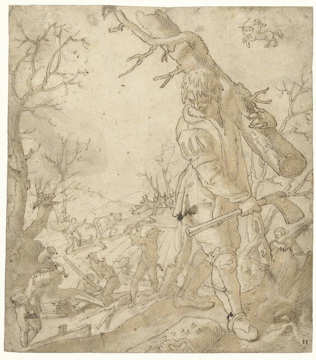 November by Monogrammist JH of JHE, drawing, 1540-1560