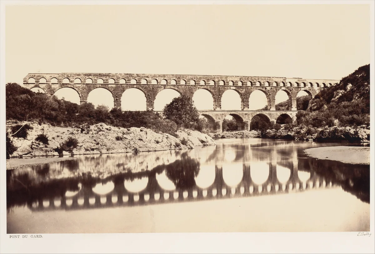 Pont du Gard by Edouard Baldus, photograph, 1860-1862