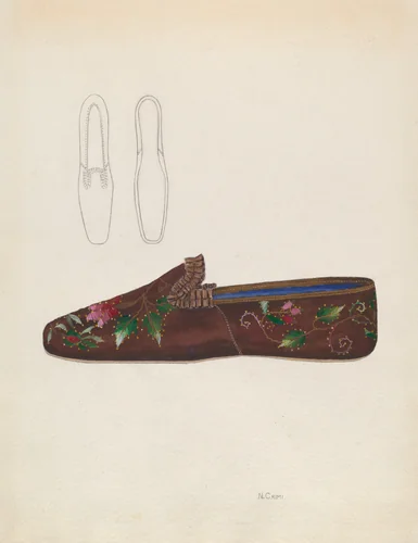 Woman's Slipper by Nancy Crimi, index of american design, 1936