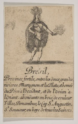 Brésil, from the playing cards "Jeu de la Géographie" by Stefano della Bella, print, 1644