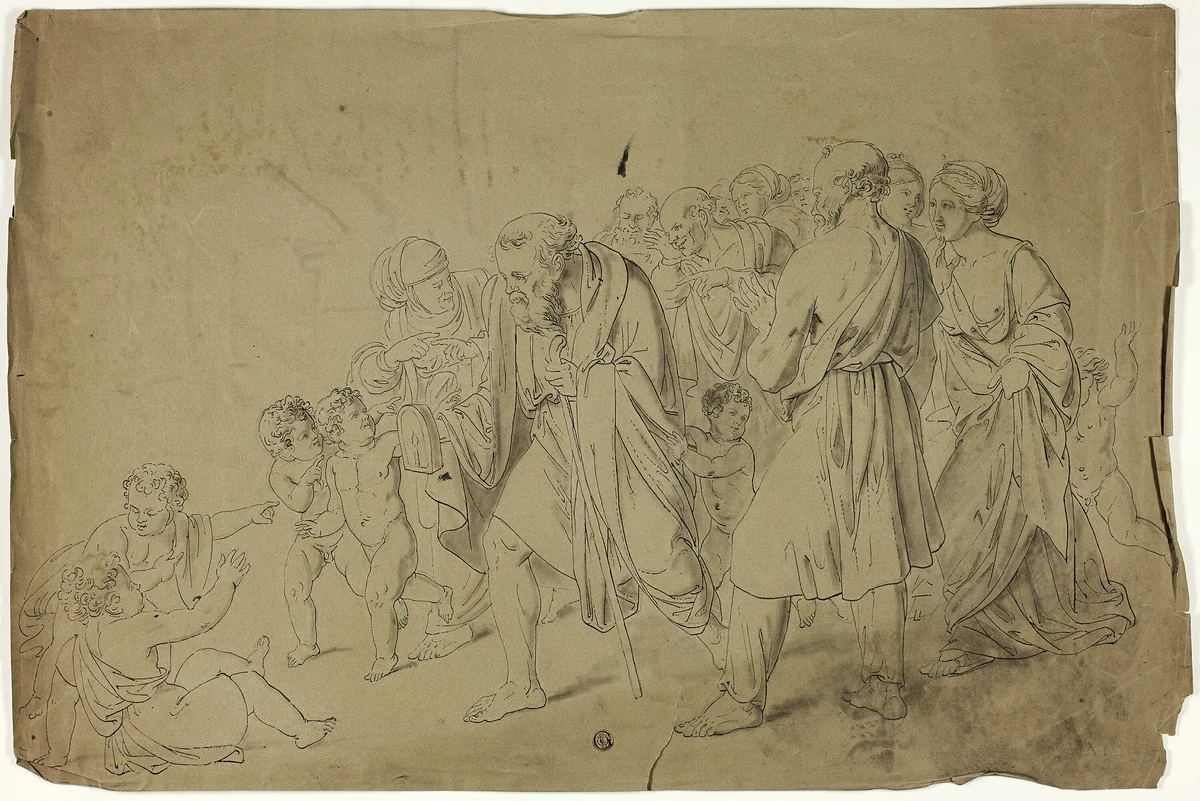 Diogenes Searching for an Honest Man by Unknown Artist, drawing, 1800-1899