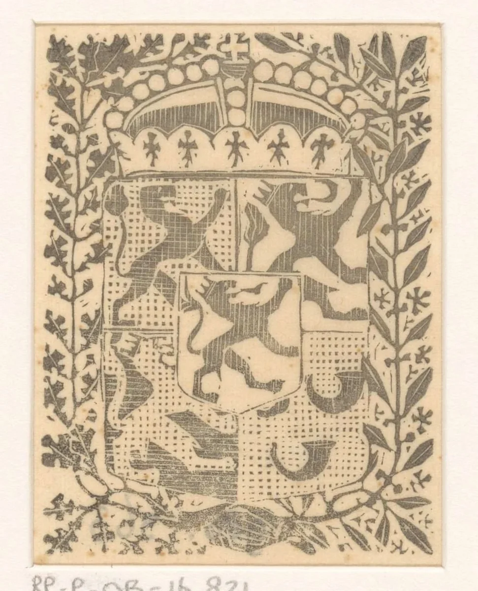 Wapenschild van de provincie Limburg by Mathieu Lauweriks, print, 1893