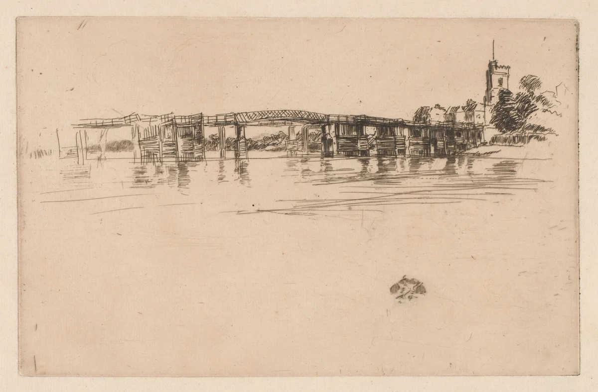 Little Putney Bridge by James McNeill Whistler, print, 1879