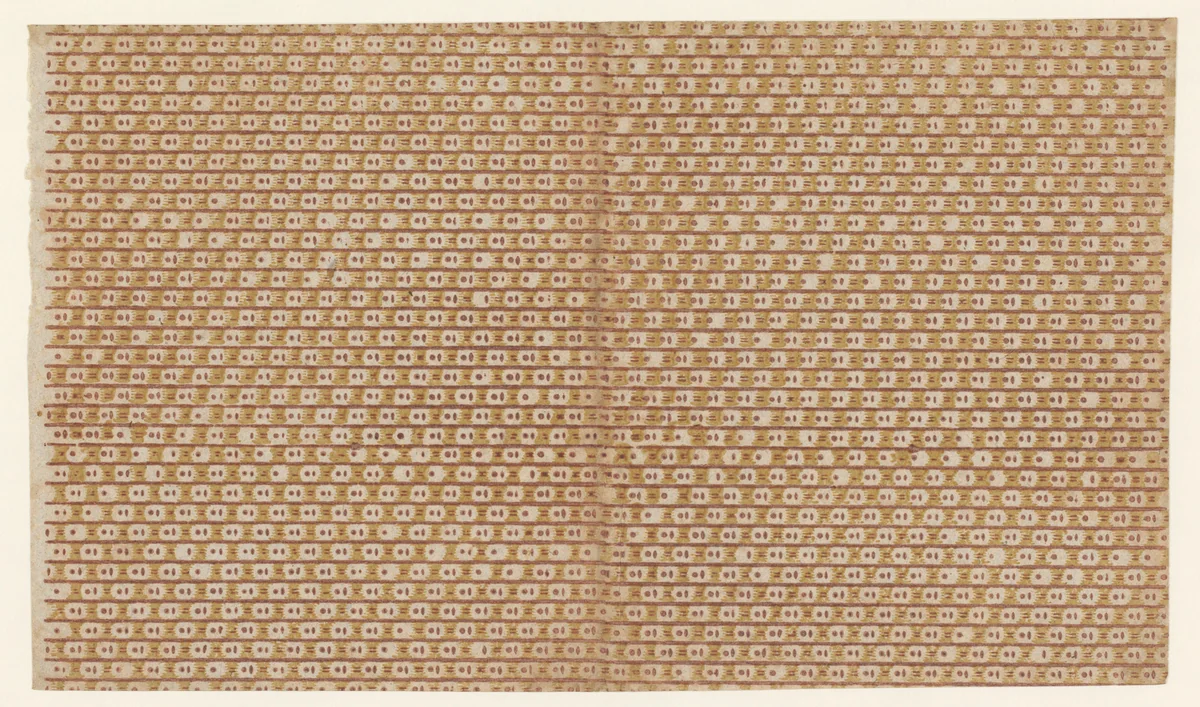Blad met banenpatroon met streepjes en punten by anonymous, other, 1750-1900