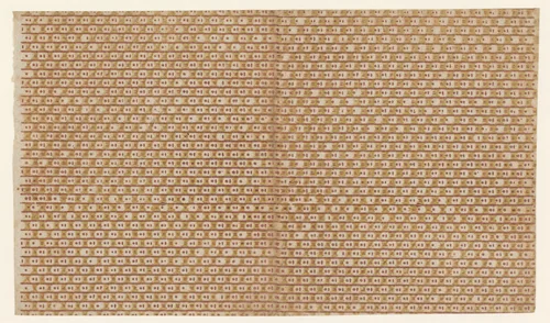 Blad met banenpatroon met streepjes en punten by anonymous, other, 1750-1900