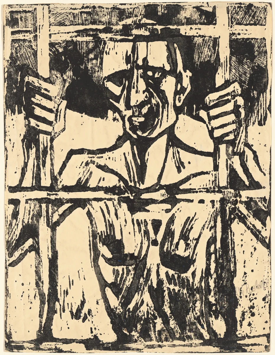 The Prisoner (Der Gefangene) by Christian Rohlfs, print, 1918
