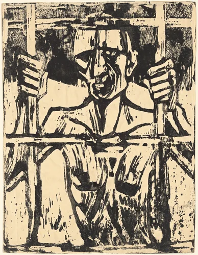 The Prisoner (Der Gefangene) by Christian Rohlfs, print, 1918