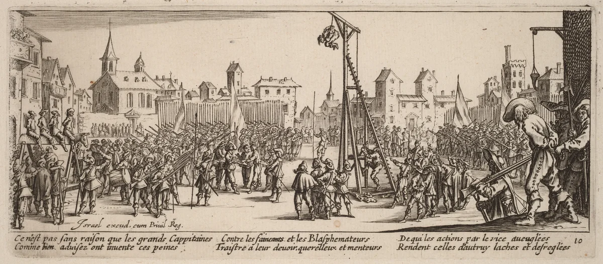 The Strappado by Gerrit van Schagen; Jacques Callot, print, 1637-1647