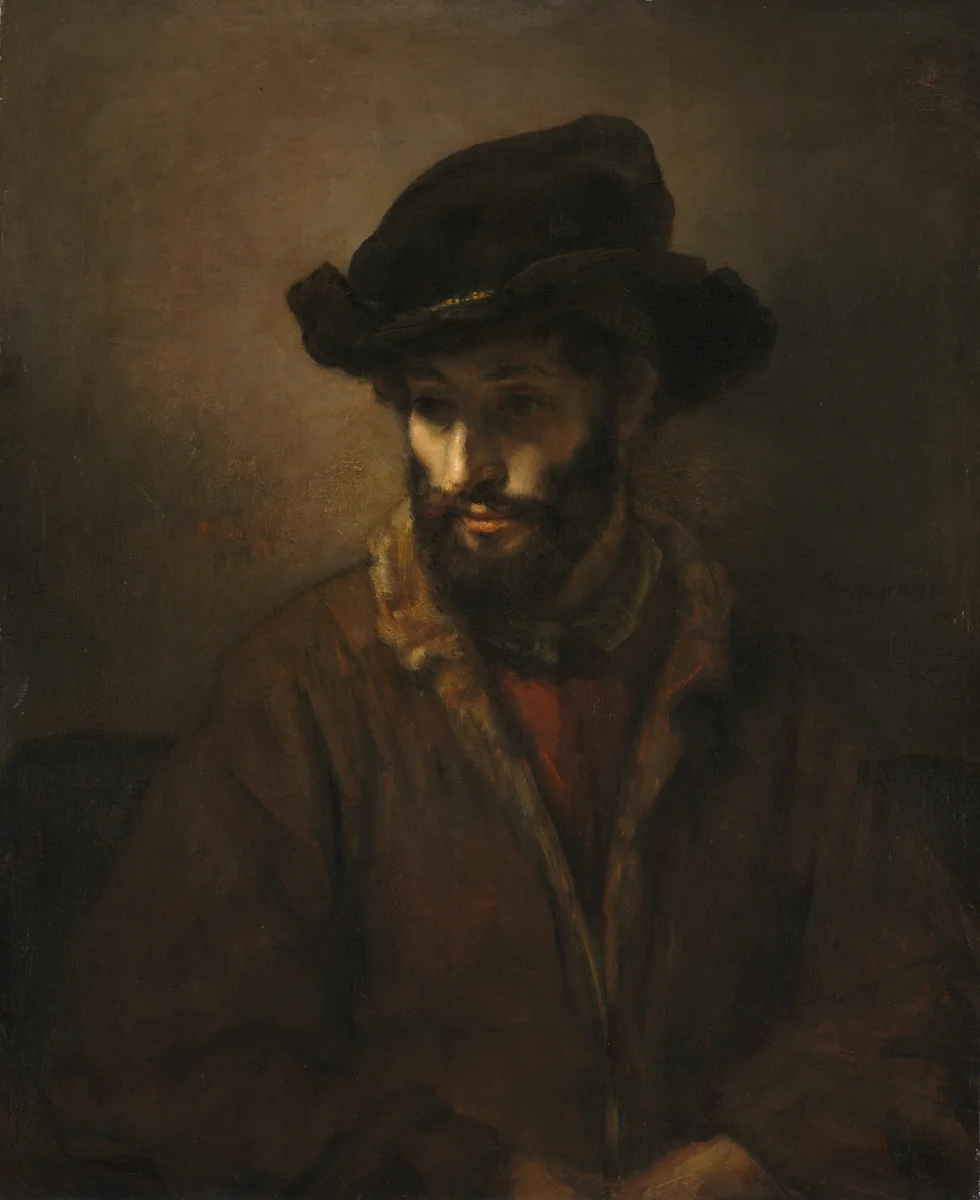 A Bearded Man Wearing a Hat by Rembrandt van Rijn, painting, 1655-1660