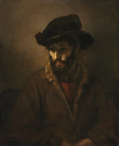 A Bearded Man Wearing a Hat by Rembrandt van Rijn, painting, 1655-1660