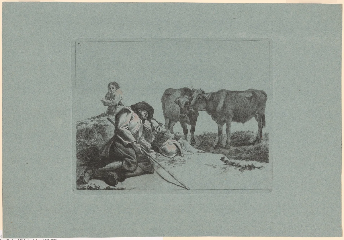 Plate 7, from The Set of 12 Pastorals Scenes by Francesco Londonio, print, 1762-1763