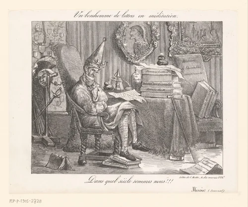 Karikatuur van een geleerde by anonymous, other, 1821