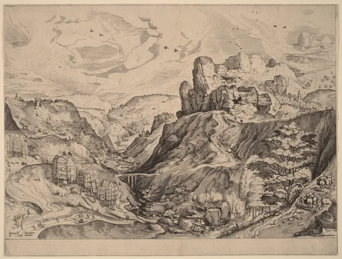 Alpine Landscape by Lucas van Doetechum
Johannes van Doetechum
Pieter Bruegel
Hieronymus Cock, print, 1555-1557