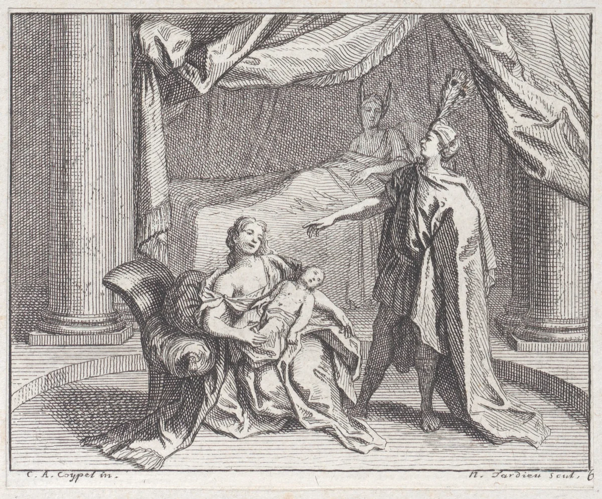 Book 4, Fable 3: the Opinion (L'Opinion), from "Fables Nouvelles" by Nicolas Henry Tardieu, print, 1719