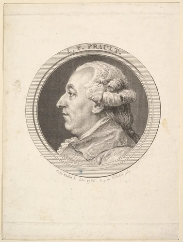 Portrait of L. F. Prault by Augustin de Saint-Aubin, print, 1787