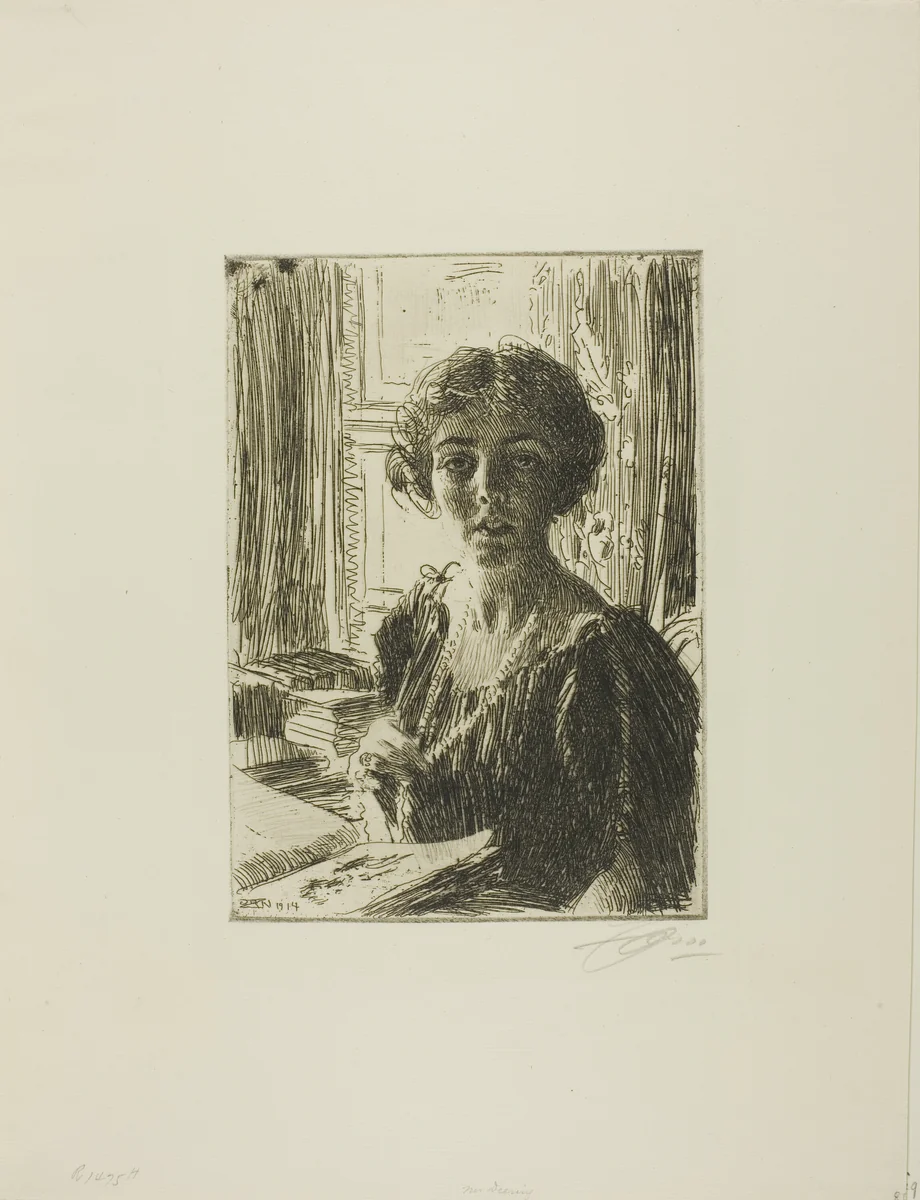 The Crown-Princess Margaret of Sweden by Anders Zorn, print, 1914