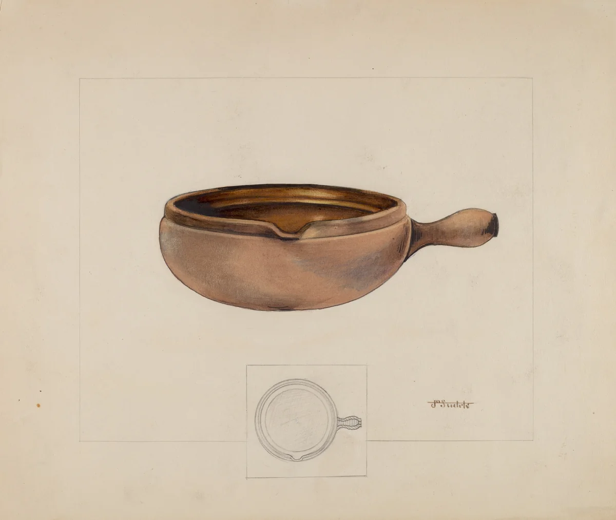 Stew pot by Joseph Sudek, index of american design, 1935-1942