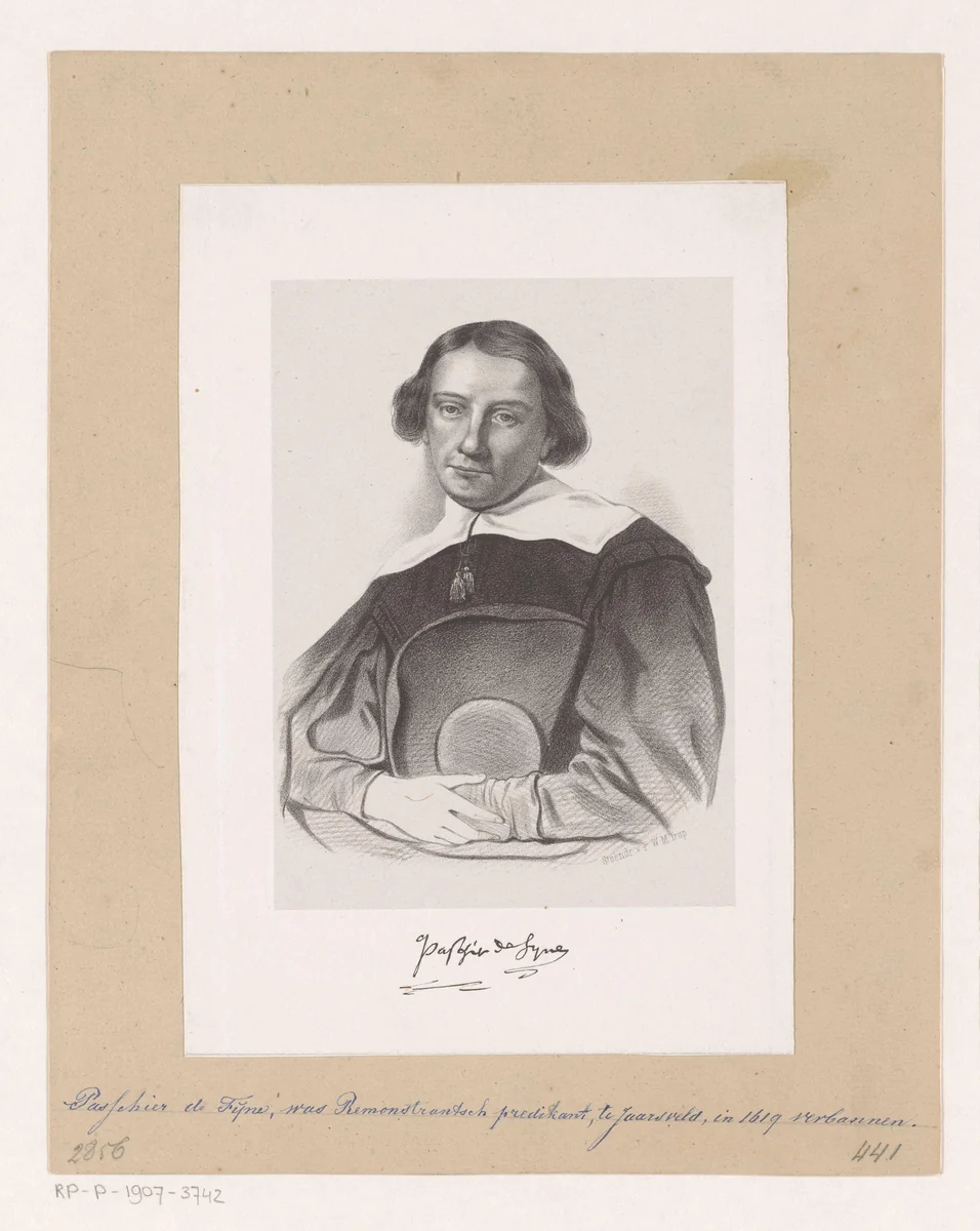 Portret van Passchier de Fijne by anonymous, print, 1836-1905