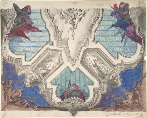 Design for a Painted Ceiling by anonymous, drawing, 1800-1900