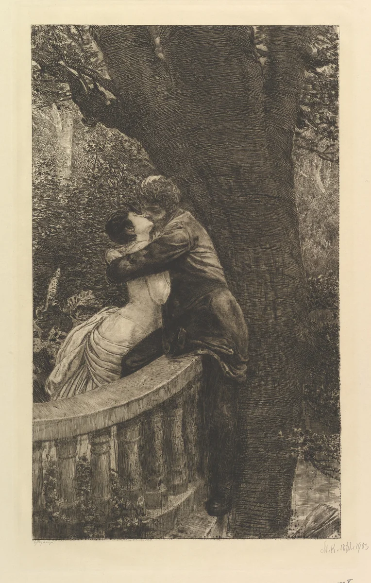 In the Park (from the series A Love) by Max Klinger, print, 1887-1903