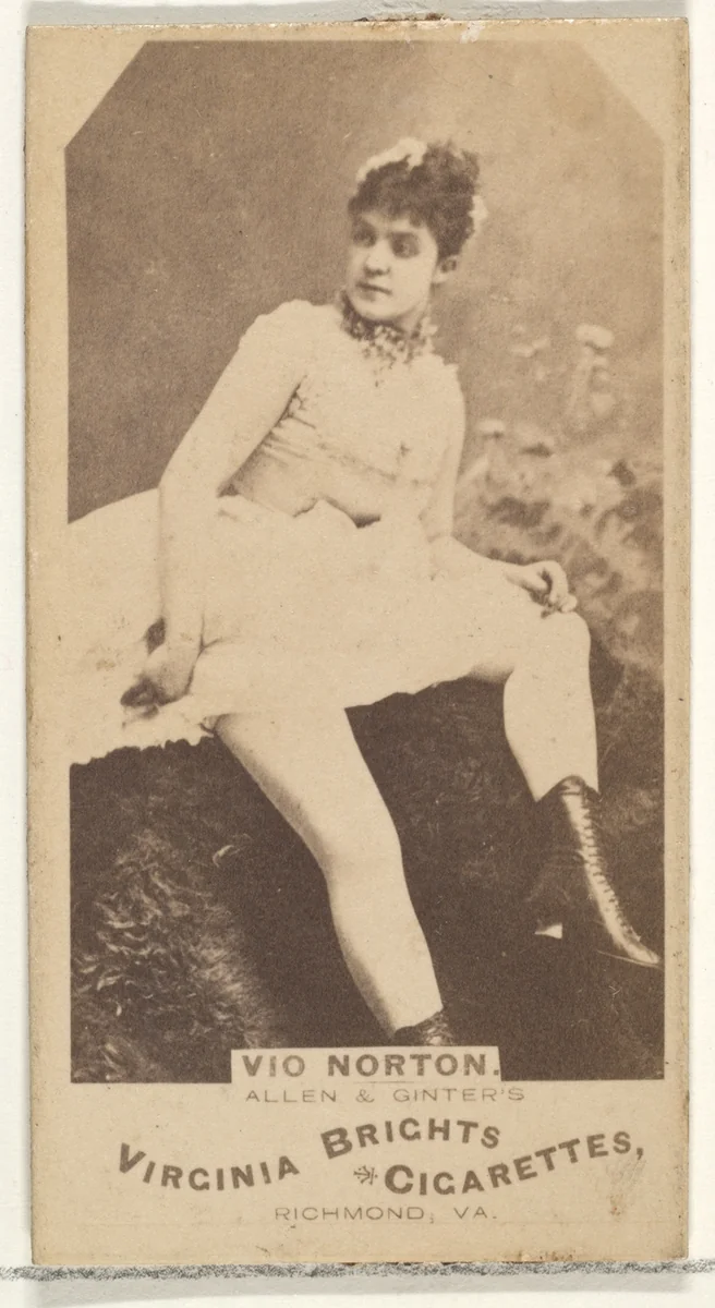 Vio Norton, from the Actors and Actresses series (N45, Type 1) for Virginia Brights Cigarettes by Allen & Ginter, photograph, 1885-1891
