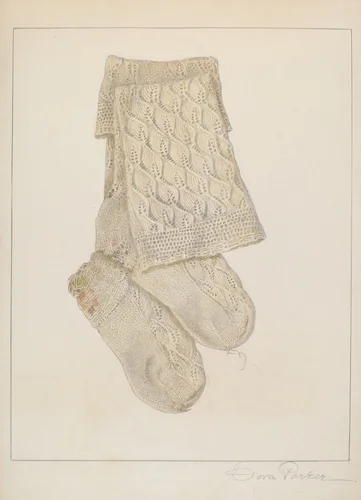 Child's Stocking by Cora Parker, index of american design, 1938
