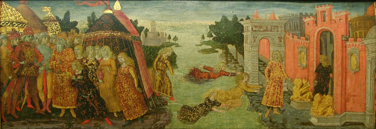 The Legend of Cloelia by Guidoccio di Giovanni Cozzarelli, painting, 1475-1485