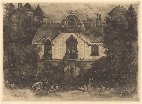 The Haunted House by Rodolphe Bresdin, print, 1871