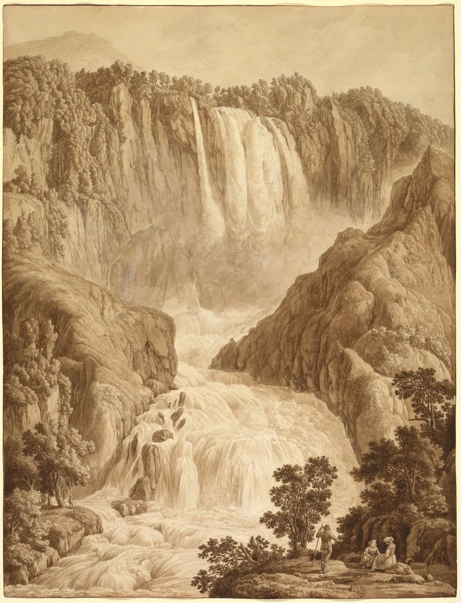 The Waterfall of Marmore at Terni by Philipp Hackert, drawing, 1776-1778