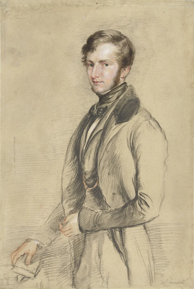 Portret van John Davies Gilbert by John Linnell, drawing, 1829-1834