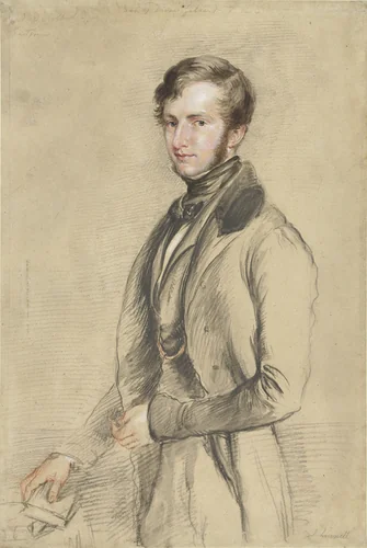 Portret van John Davies Gilbert by John Linnell, drawing, 1829-1834