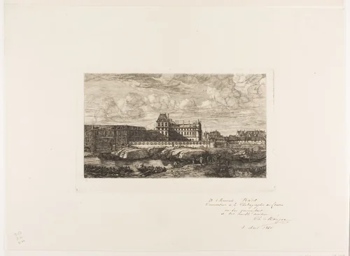 The Old Louvre, Paris, 1651 by Charles Meryon, print, 1865