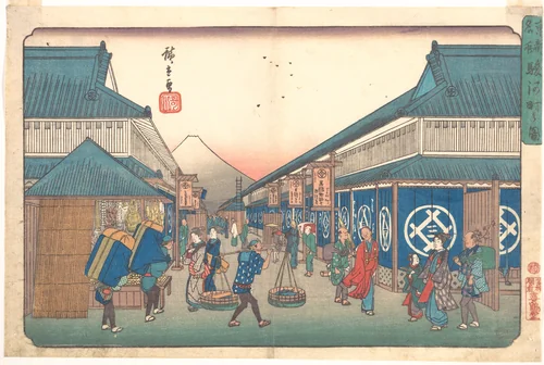 Suruga Street by Utagawa Hiroshige (歌川広重), print, 1826-1846