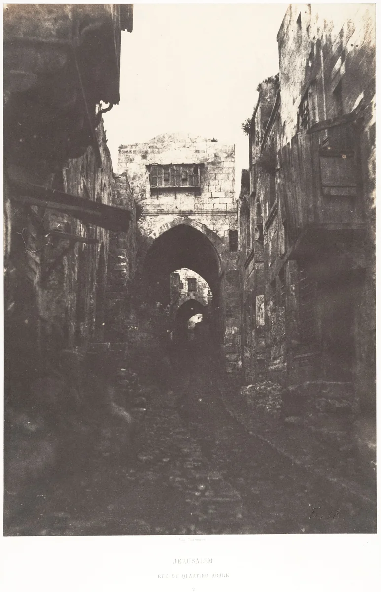 Jérusalem, Rue du quartier arabe, 2 by Auguste Salzmann, photograph, 1854-1859