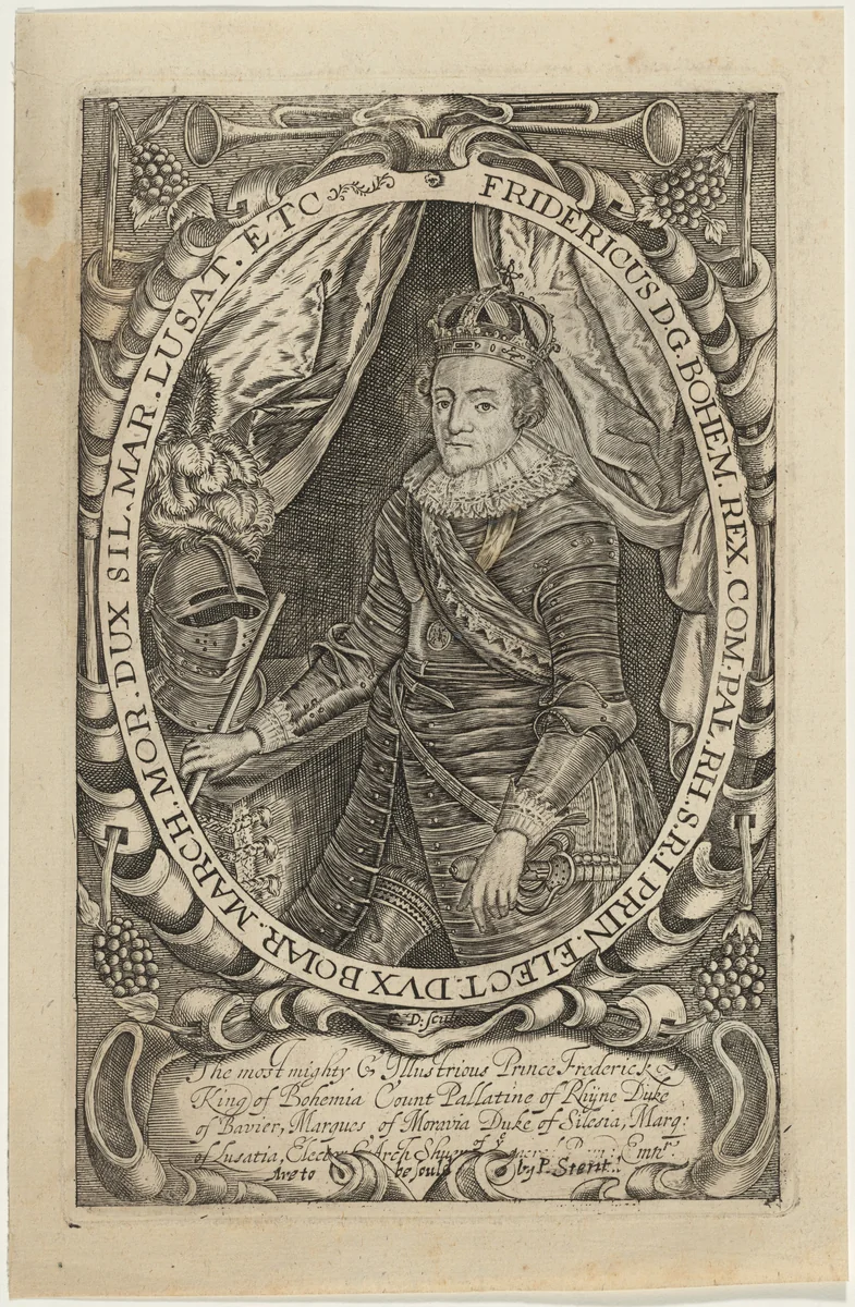 Fredericus D.G. Bohem. Rex (Frederick V, Kingof Bohemia) by Francis Delaram, print, 1590-1627