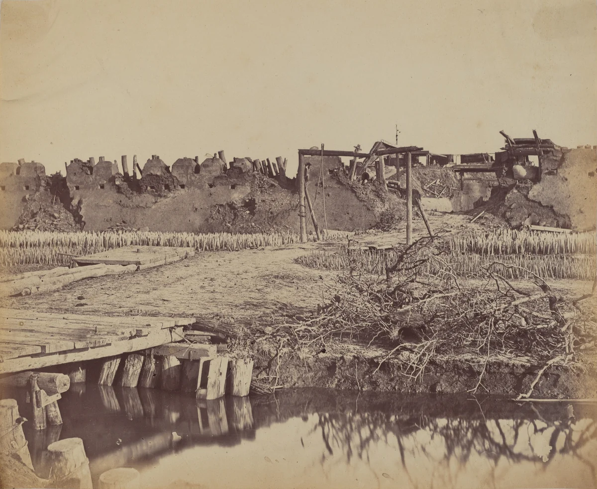 Exterior of North Fort Showing the English Entrance, August 21, 1860 by Felice Beato, photograph, 1860