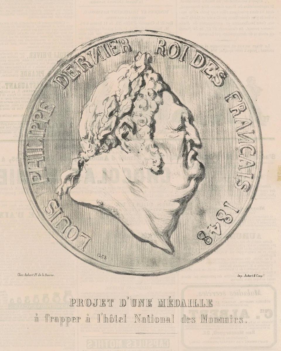 Louis-Philippe, dernier roi des français by Honoré Daumier, print, 1848