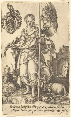 Modesty by Heinrich Aldegrever, print, 1552