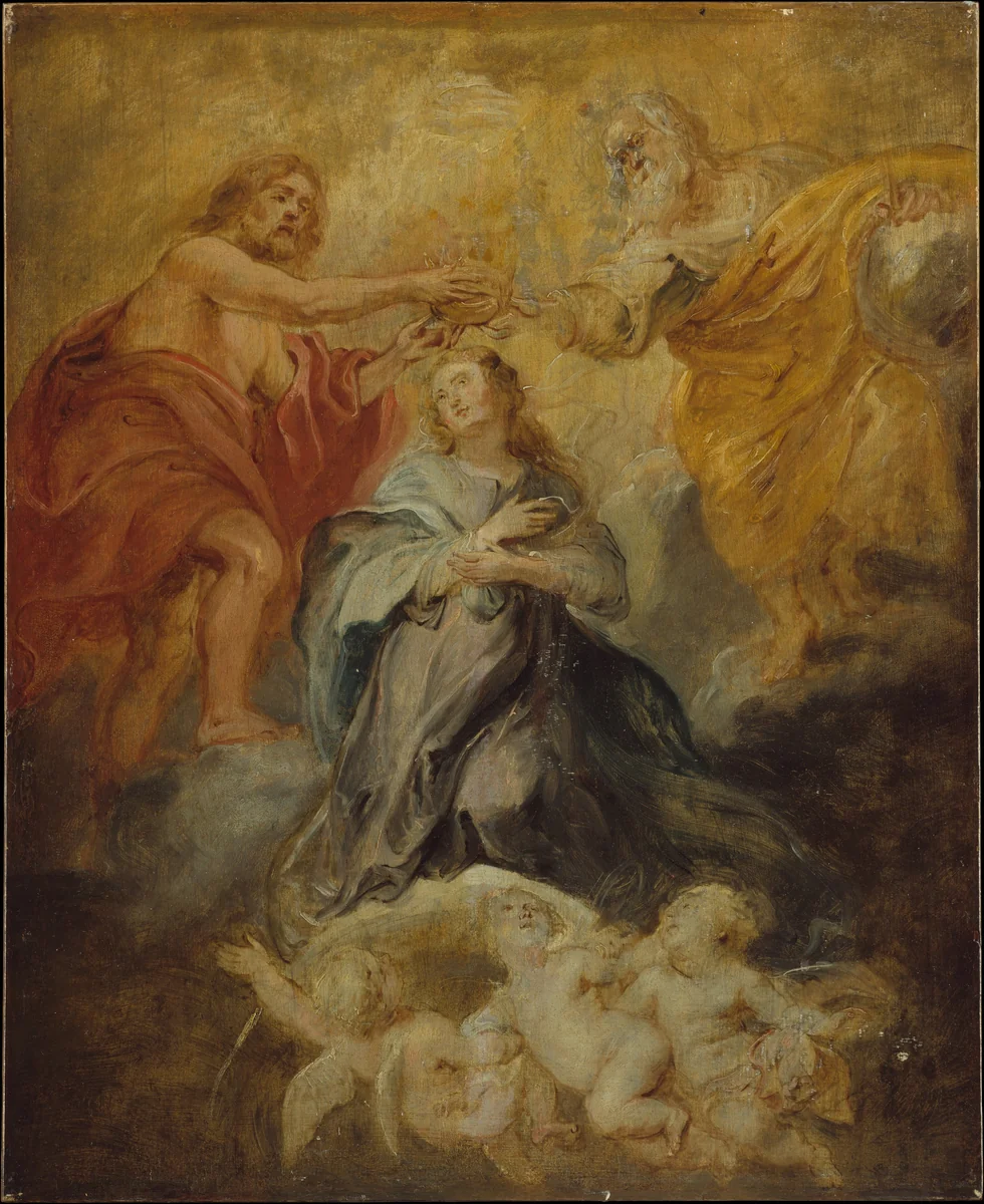 The Coronation of the Virgin by Peter Paul Rubens, painting, 1632-1633