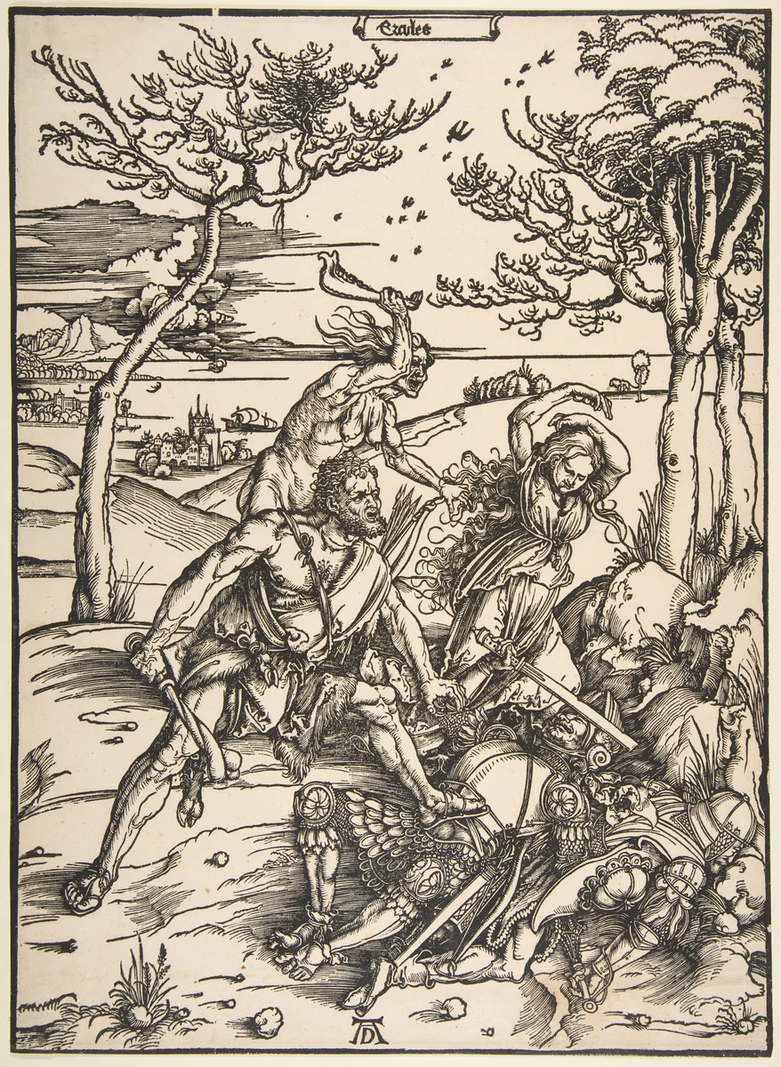 Hercules and Cacus by Albrecht Dürer, print, 1485-1528