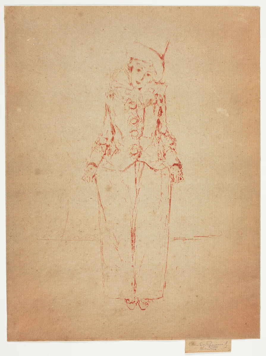 Pierrot en Pied, Portrait of the Lady A. C. by Theodore Roussel, print, 1888